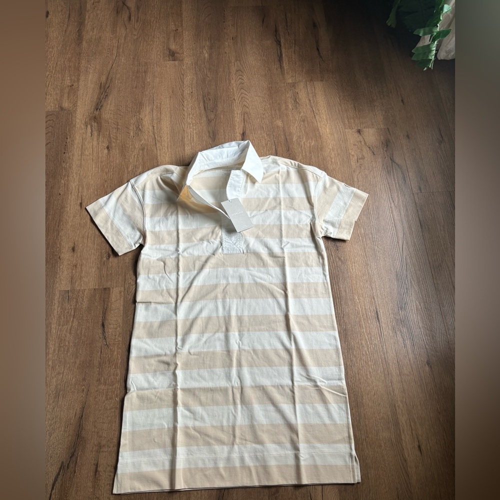 Everlane Women's The Organic Cotton Striped Polo Dress size Small NWT